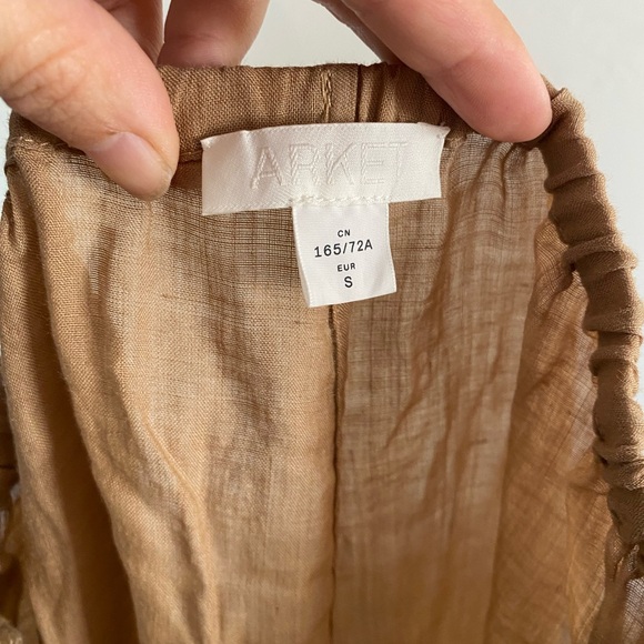 ARKET Superlight Drawstring Pants Wide Leg Breezy Beachy Ramie Ankle Women Small - Picture 11 of 11